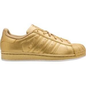 Adidas Superstar Originals Sneakers Leather Lace Up Gold Metallic 7.5